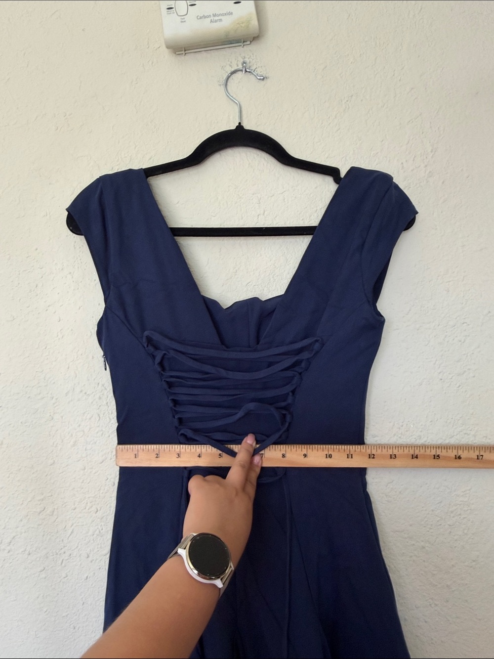 House of CB Raisa Lace Back Dress Navy Size Small NWOT - Picture 11 of 12